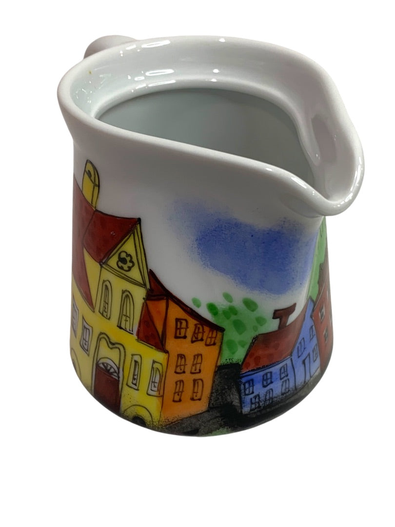 Small Creamer Pitcher Hand Painted Tallinn Estonia 4 Inches