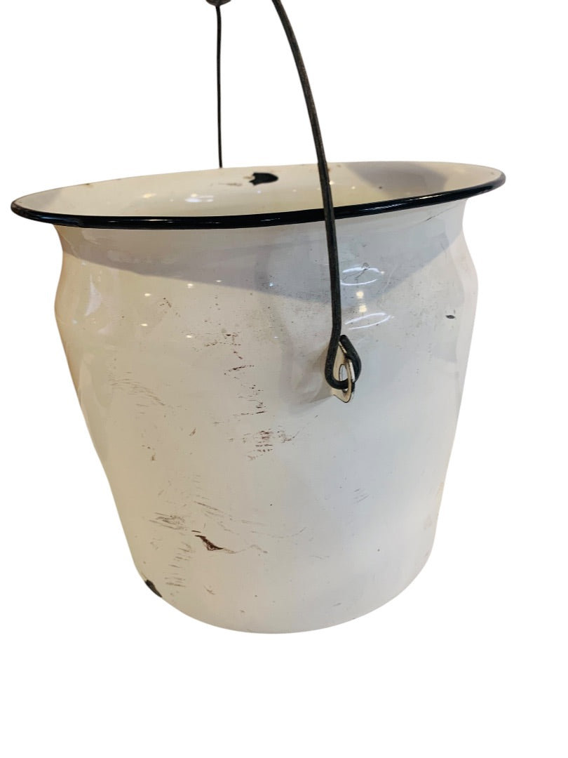Porcelain Enameled Ware List Buffalo NY Flintstone Pail 9" Bucket