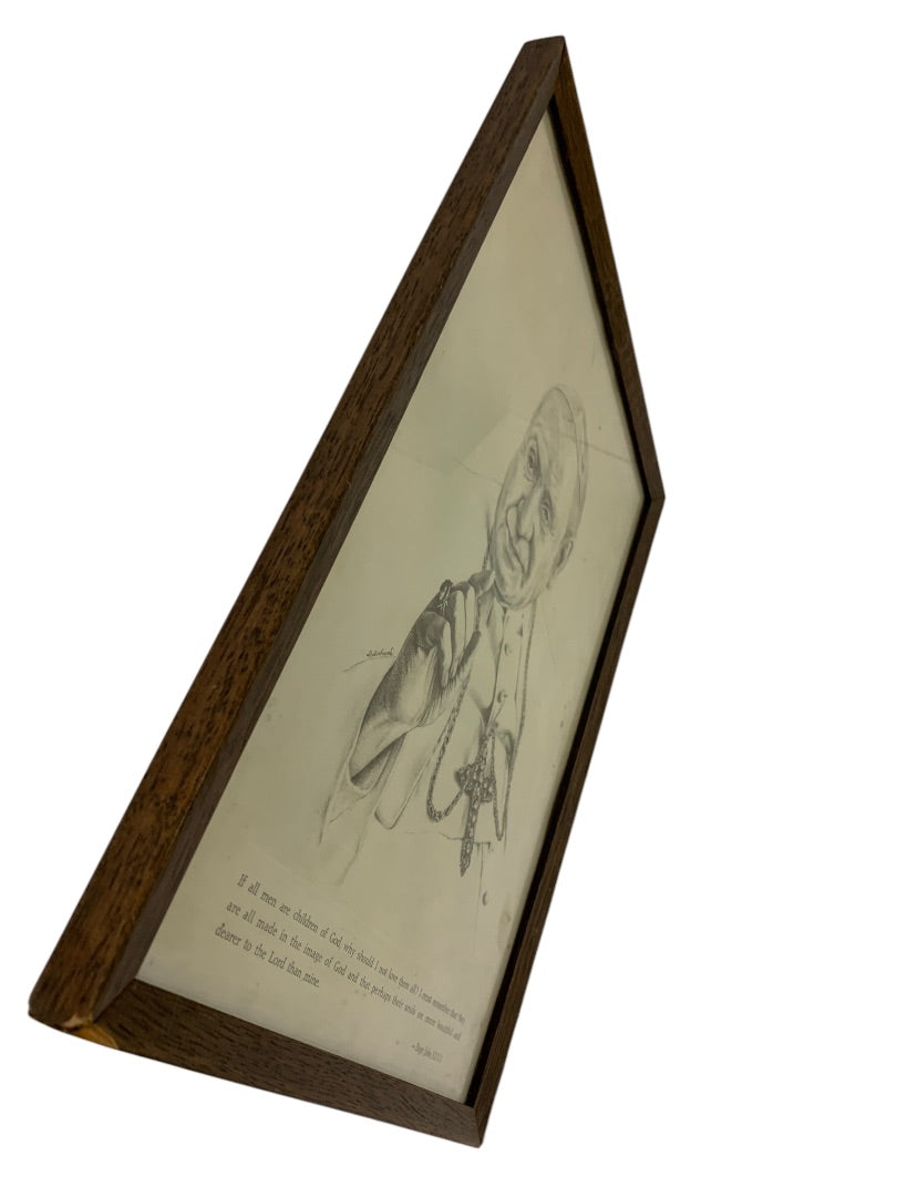 Vintage Benjamin Franklin Framed Print Three Things Quote 12.75" x 9.75"
