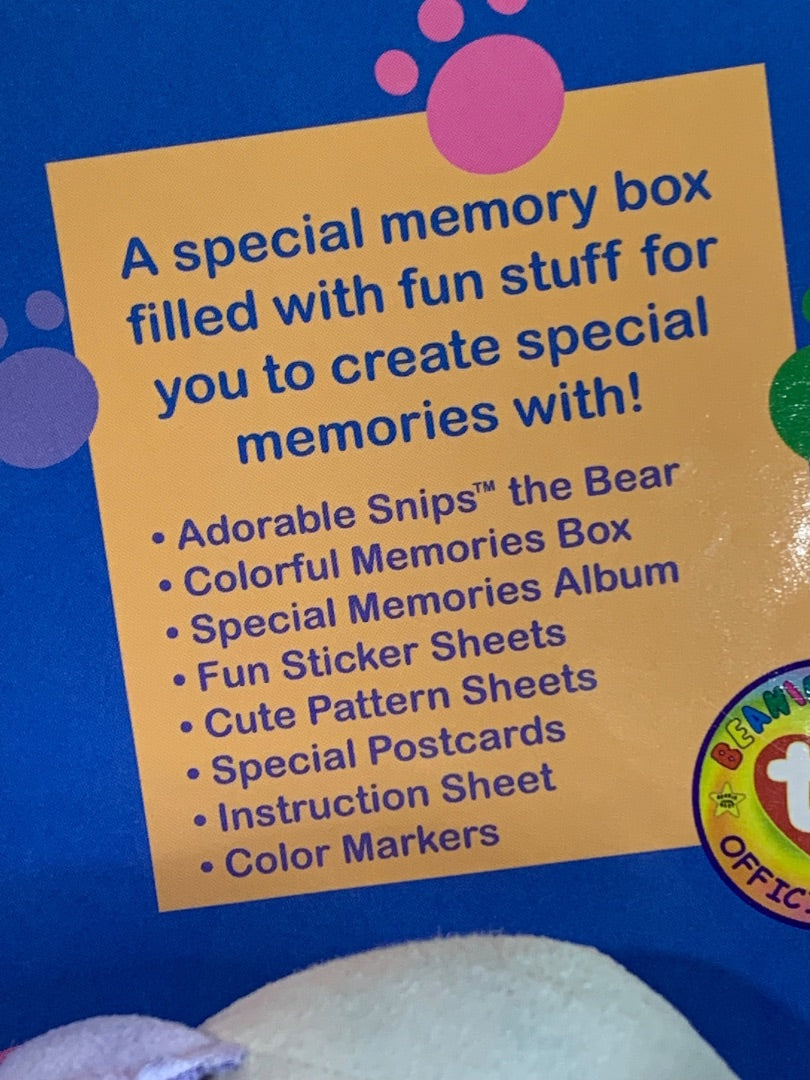 2004 Ty Beanie Babies Offical Club Snips Craft Memory Box