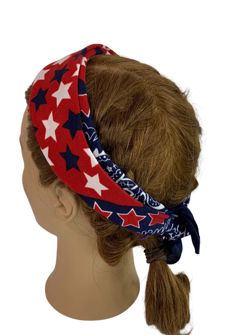 Claires New Hair Fabric Headband Tied Handkerchief Stars