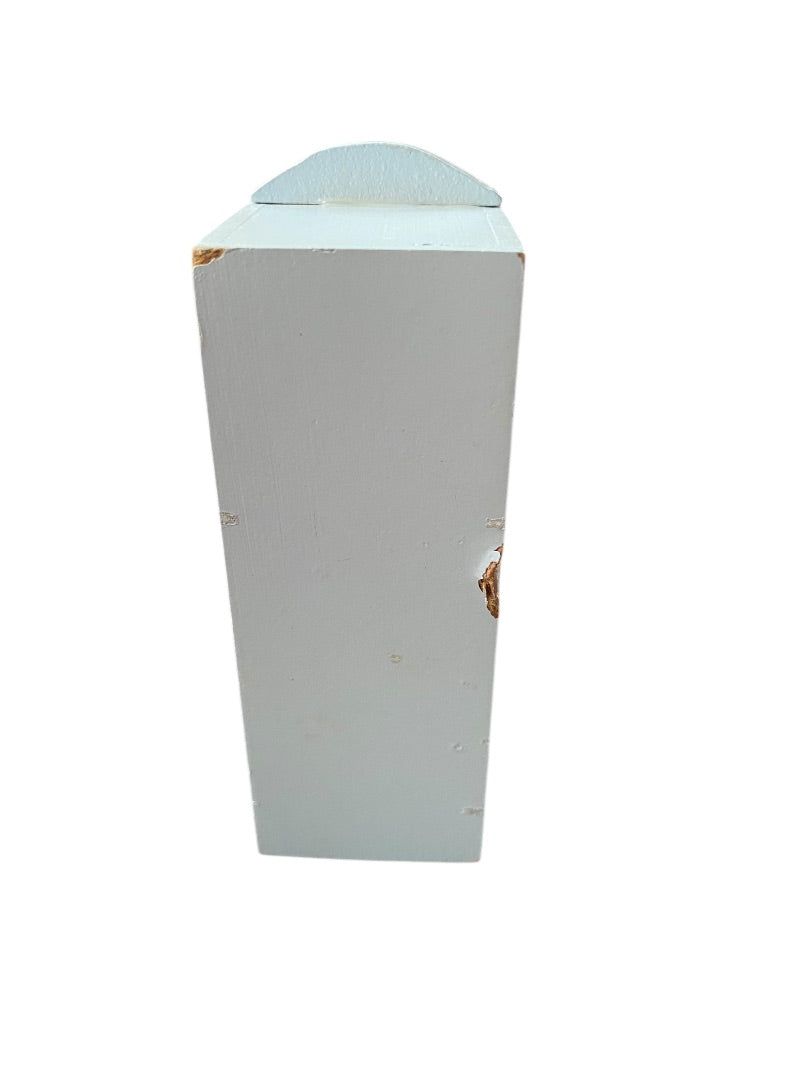 Wooden Dollhouse Miniature Kitchen Cabinet Blue Refrigerator 5 Inch