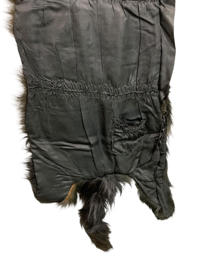 1950s Head to Tail Mink Stole Face Dark Brown Pocket Closure 48 Inch