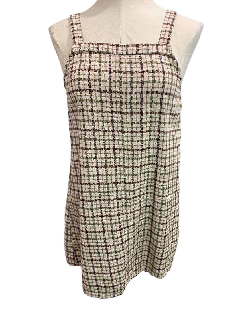 Small American Eagle Plaid Jumper Dress Lightweight Flannel Cotton