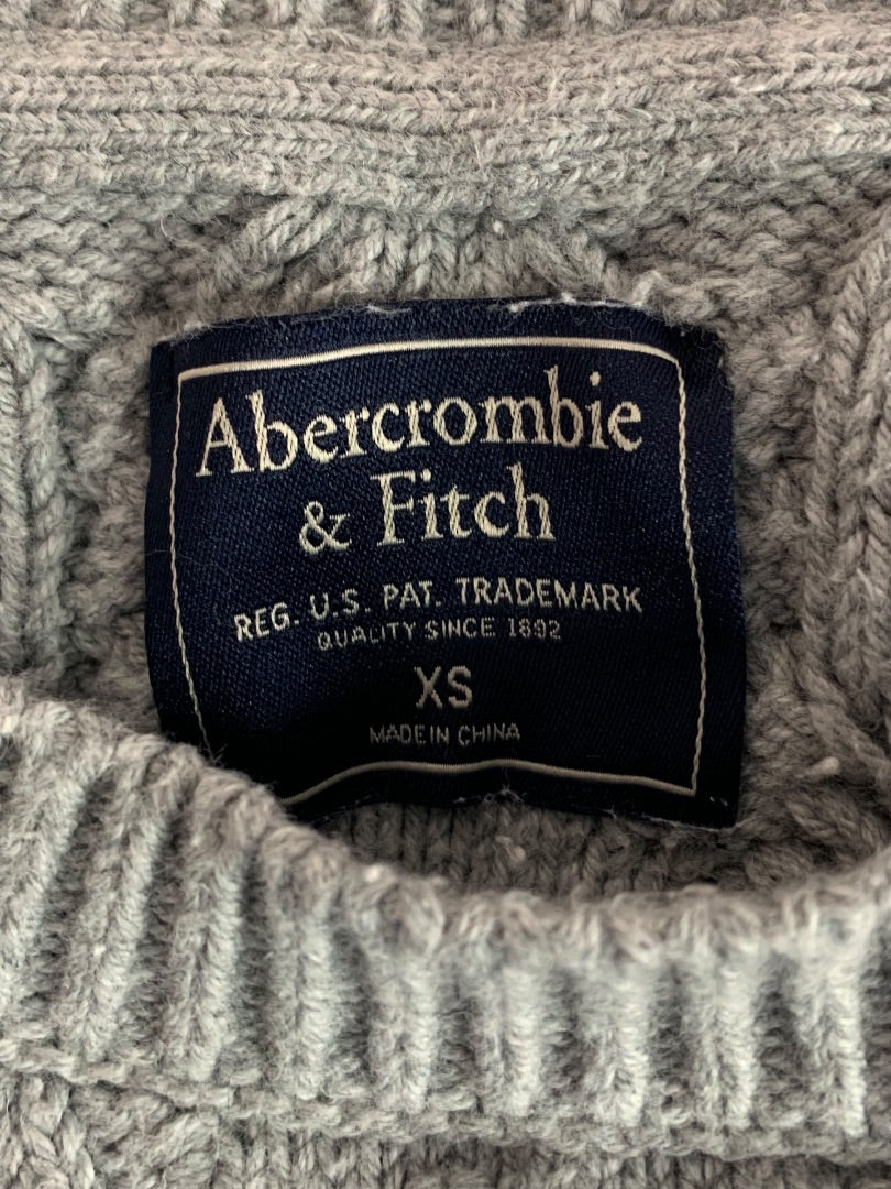 XS Abercrombie & Fitch Womens Cable Knit Gray Pullover Sweater Heavy