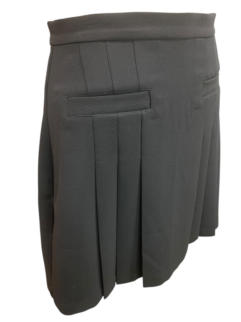 Size 4P Loft Petites Womens Black Skirt Back Zip Pleated