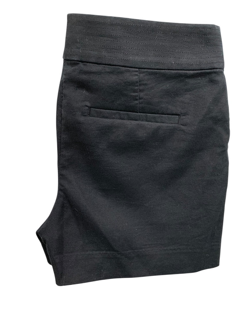 Size 2 Loft Womens Shorts Black Goldtone Button Pockets