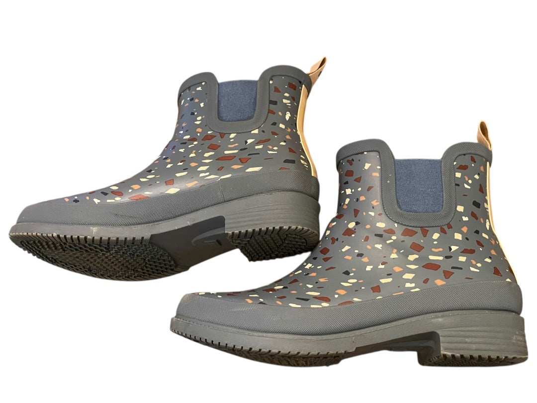 Size 8 Lucky Brand Reigney Terrazzo Rain Ankle Boot Blue Womens