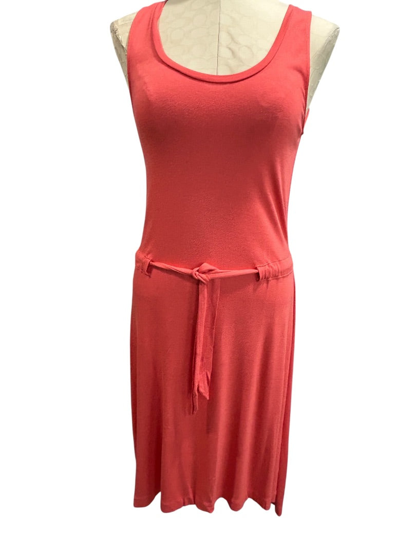 Small Gap Coral Jersey Knit Dress Soft Sleeveless Tie Waist