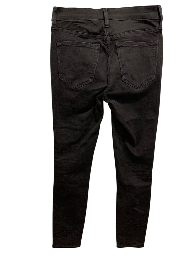 Size 25 J.Crew Womens Black 8" Mid-Rise Skinny Jeans Stretch Denim