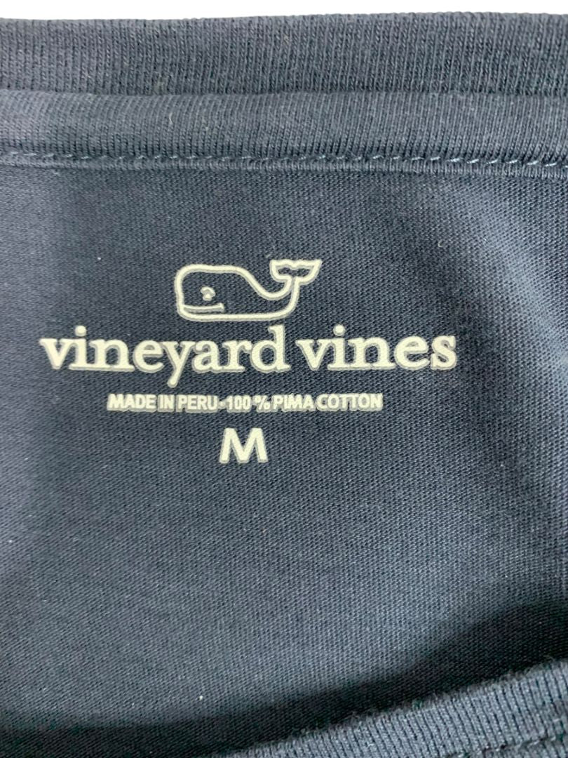 Medium Vineyard Vines Womens Long Sleeve Navy Blue Tshirt Pink Whale