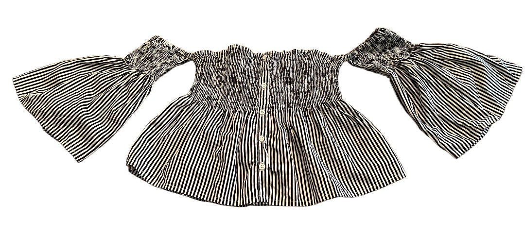Size 4 Faithfull Anthropologie Striped Off the Shoulder Womens Top