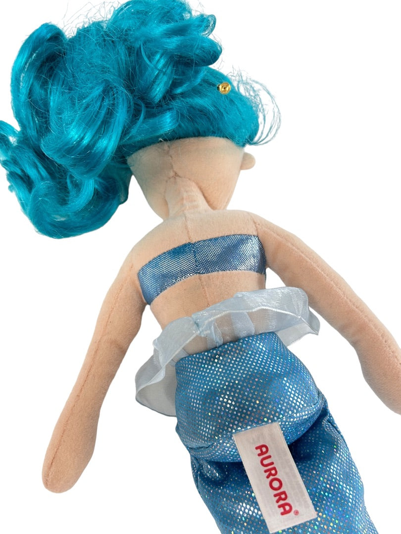 Aurora World Sea Sparkles Mermaid Doll Blue Hair Outfit Fin 17" Plush Doll Toy
