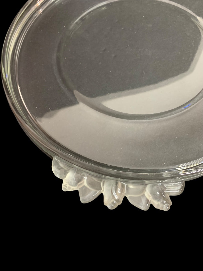 Mikasa Vintage 11 Inch Cake Plate Rosebud Satin Glass Handled