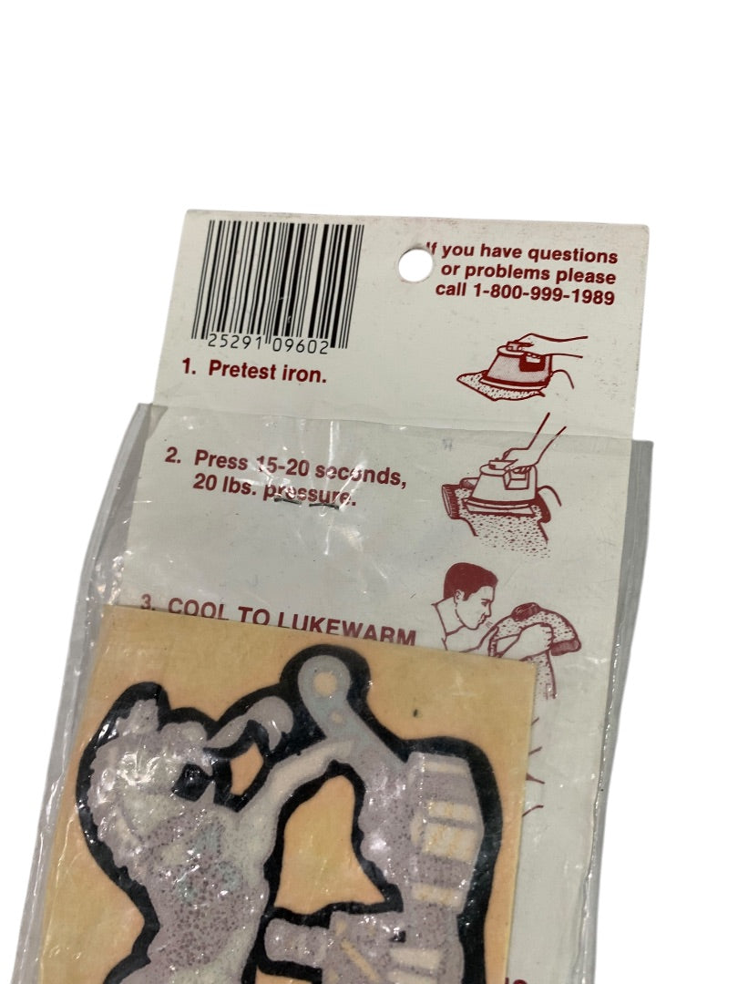 Vintage Iron Ons Dimensional Velour Designs Rocking Horses New 9602