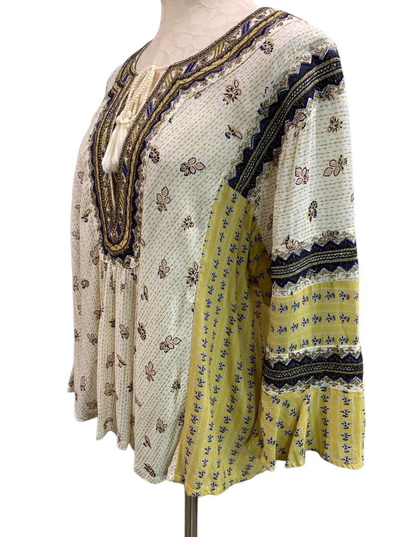 Medium Free People Boho Womens Blouse Embroidered But I Like It