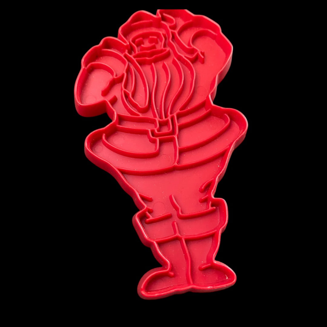 Tupperware 1970s Red Plastic Cookie Cutter USA Santa Christmas Jolly Holiday