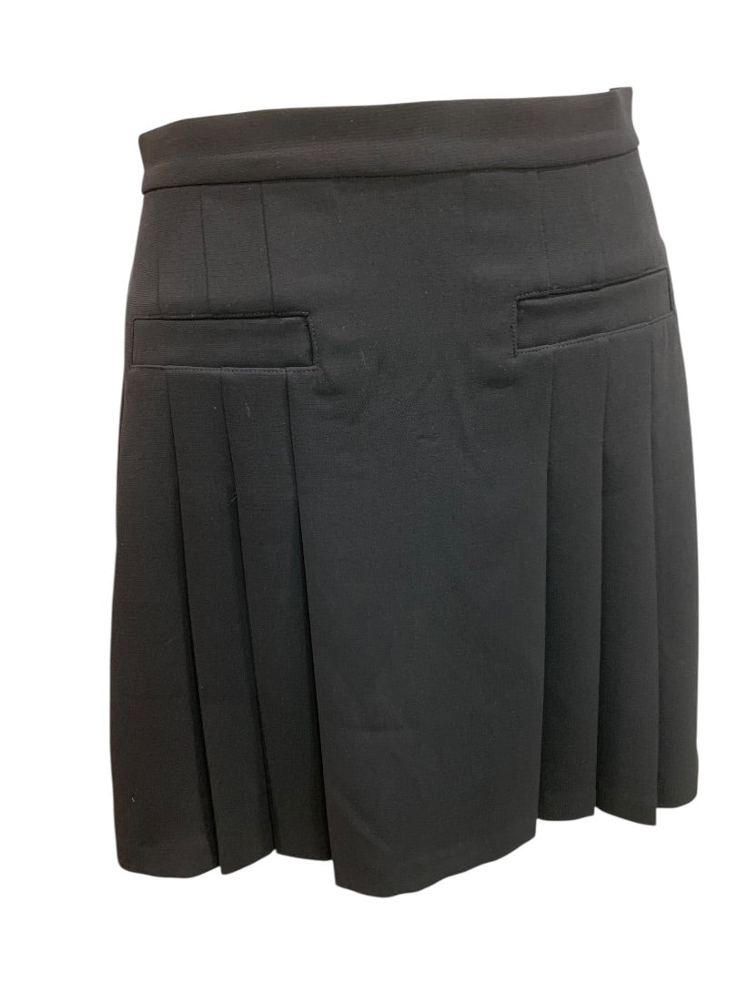 Size 4P Loft Petites Womens Black Skirt Back Zip Pleated