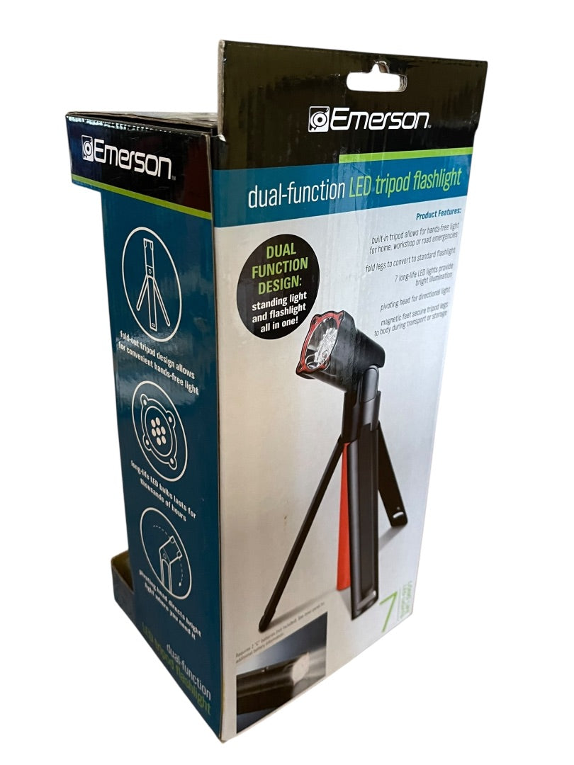 Emerson Dual Function LED Tripod Adjustable Flashlight New