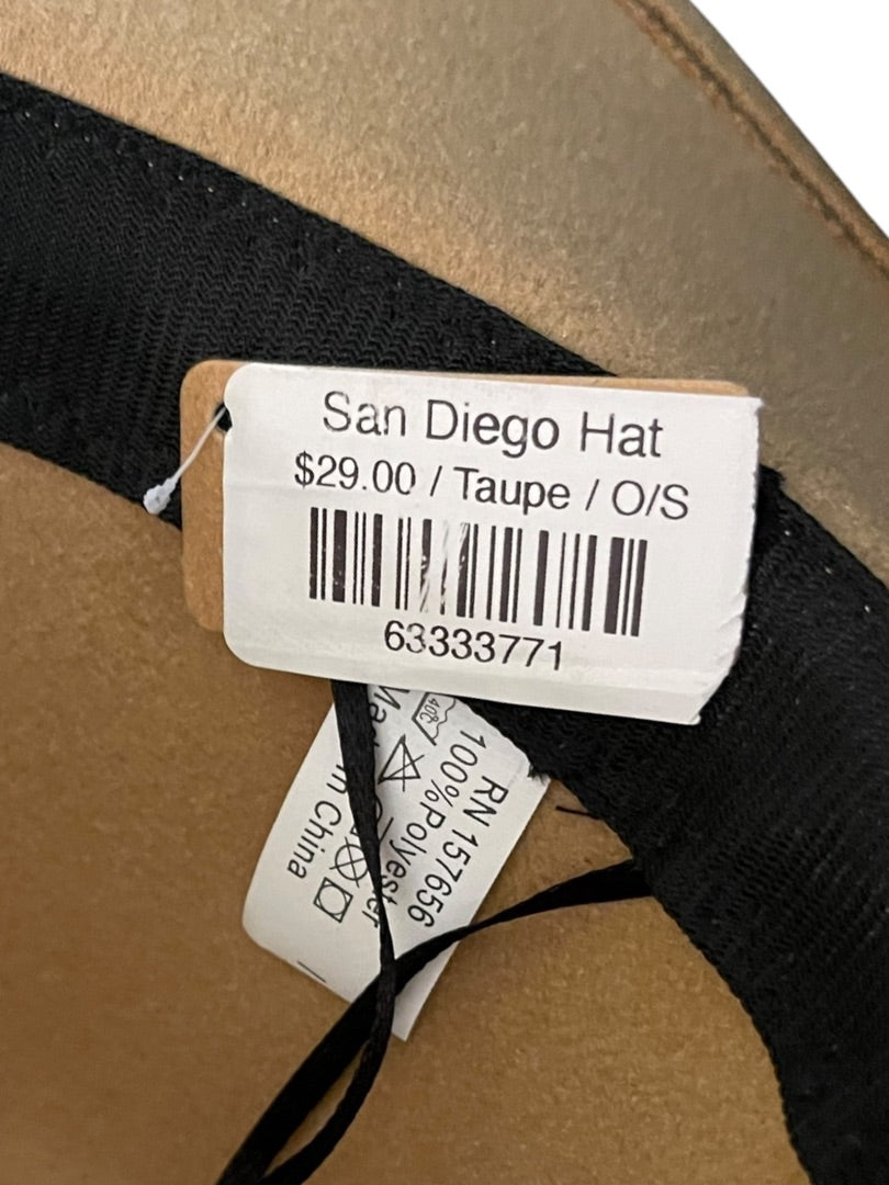 One Size San Diego Hat Womes Classic Felt Fedora Taupe New