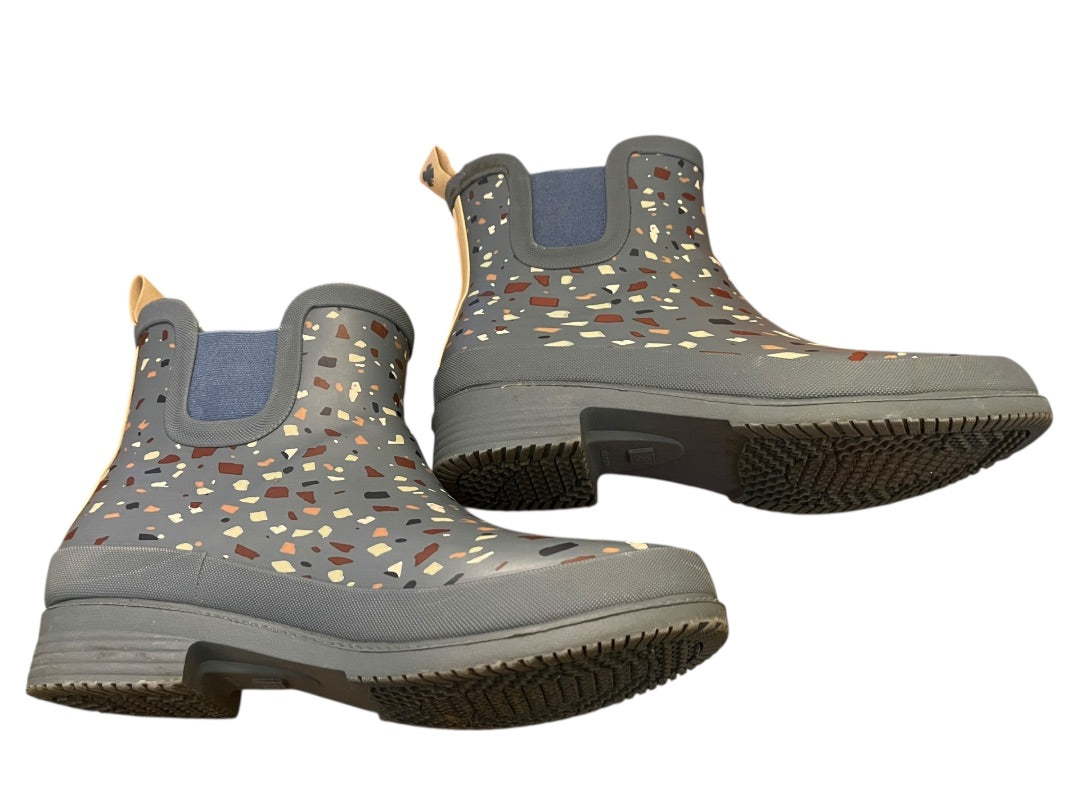 Size 8 Lucky Brand Reigney Terrazzo Rain Ankle Boot Blue Womens