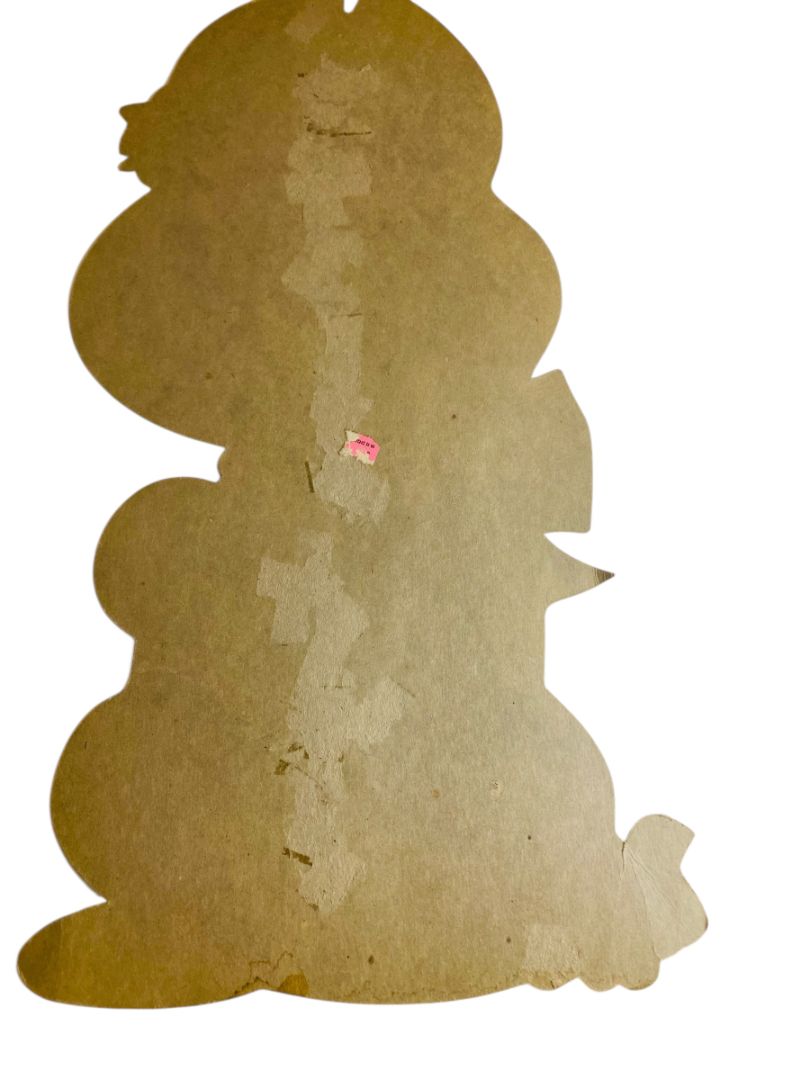 Vintage Easter Brown Bunny Rabbit with Carrot Diecut 16"