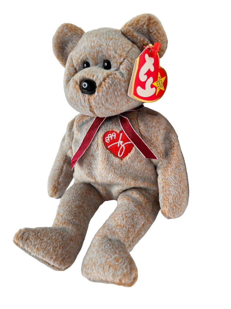Ty Beanie Babies 1999 Signature Bear Tan Heart Tags