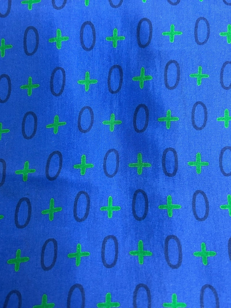 Vintage Bright Navy Pattern Scarf Silky Green Black 33.5"l x 6.5"w