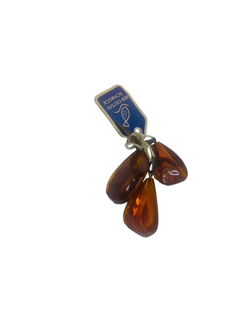 Veb Ostee Schmuck Vintage German Amber Pendants Set of 3 New Approximately 1.5"