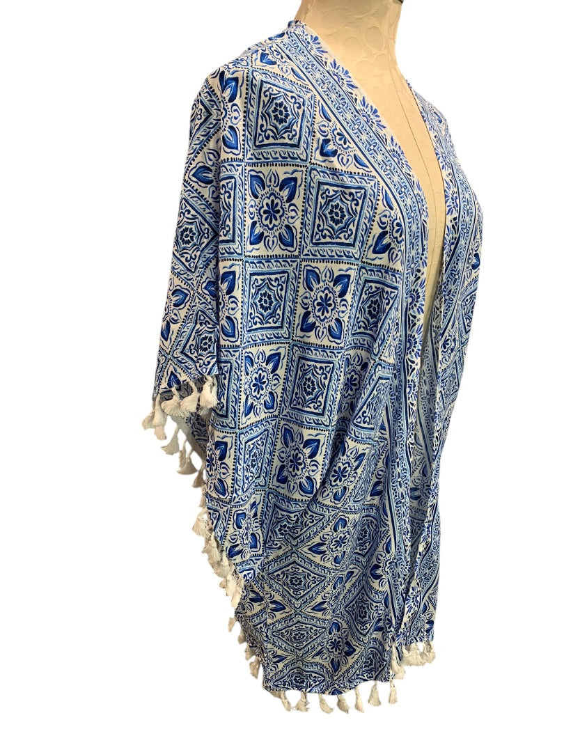 One Size La Blanca Resortwear Womens New Breeze Cover Up Cardigan Kimono