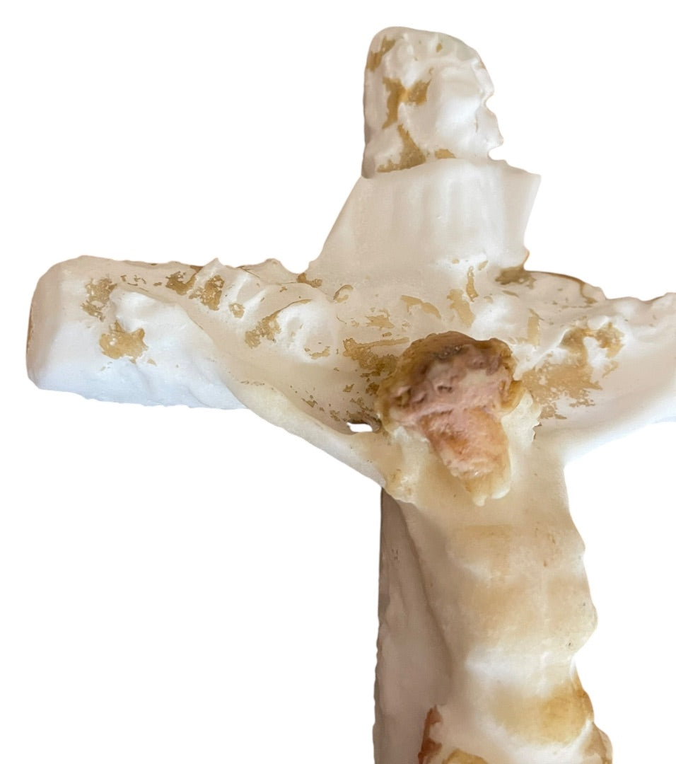 Unique Plaster Mold Crucifix Jesus on the Cross 13.5 x 7.5"