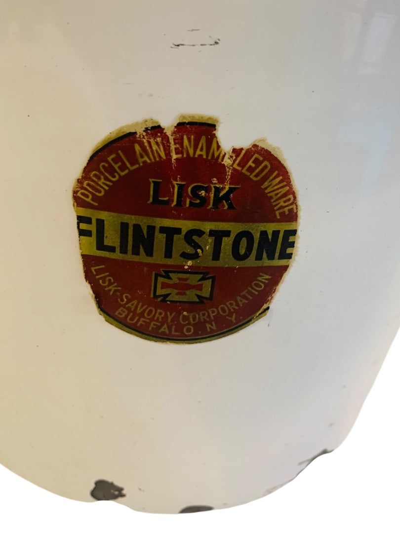Porcelain Enameled Ware List Buffalo NY Flintstone Pail 9" Bucket