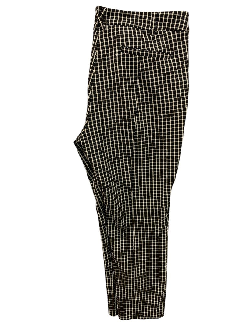 Size 12 Anthropologie Womens The Essential Slim Black White Crop Pants