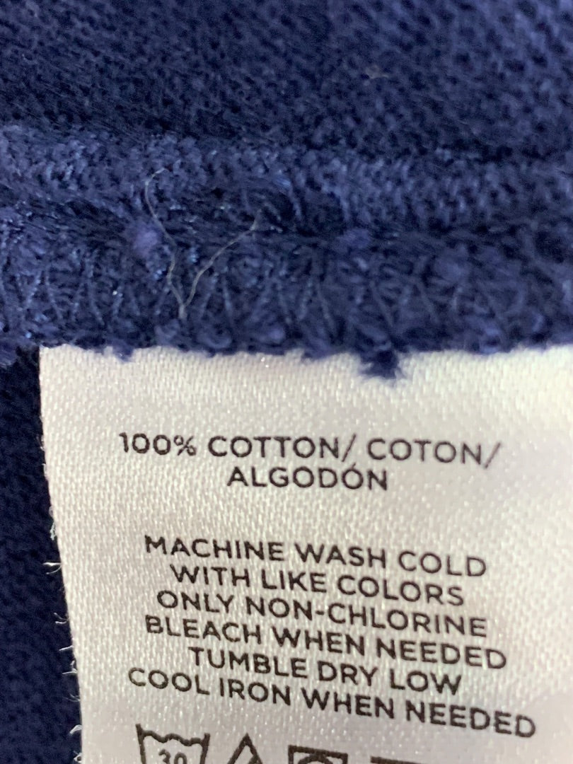 Medium LOFT Womens Navy Blue Wide Neck Pullover Jersey Knit Shirt