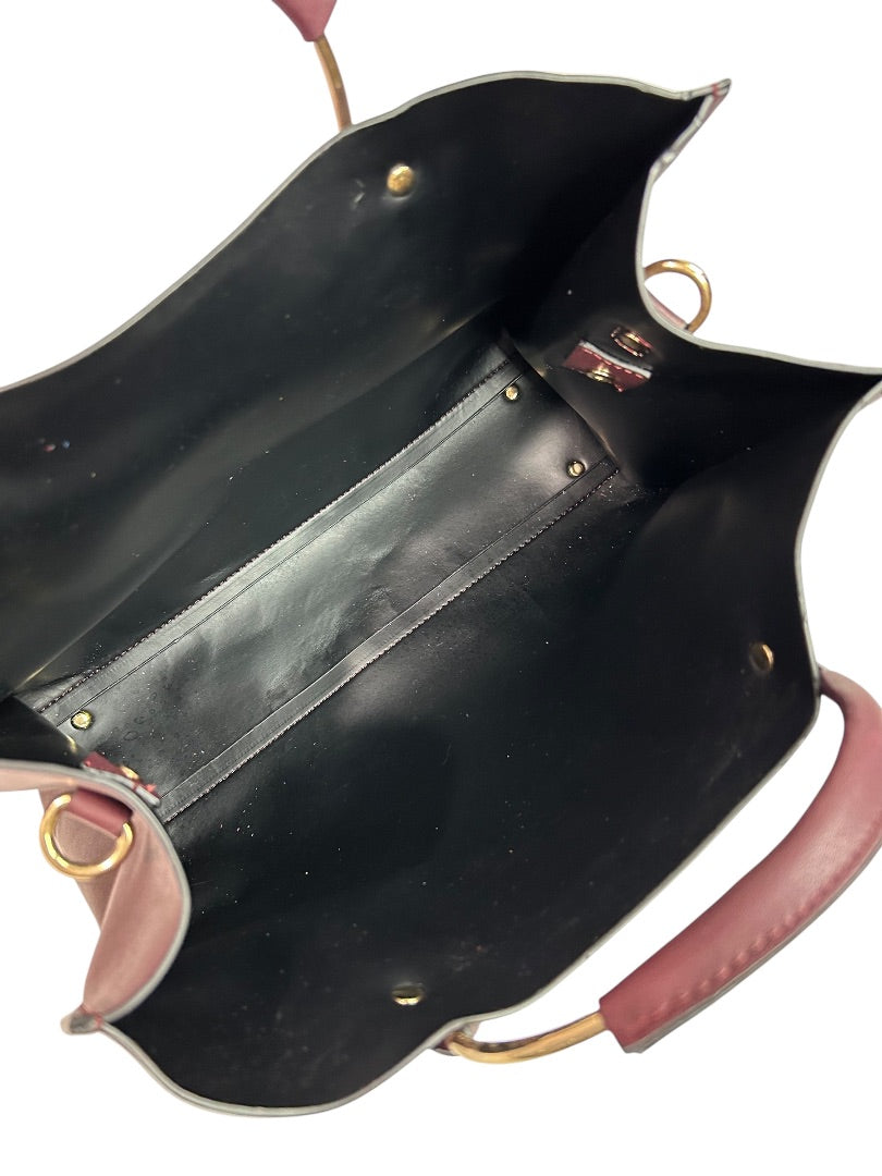 Vegan Leather Merlot Satchel Detachable Shoulder Strap Goldtone Hardware