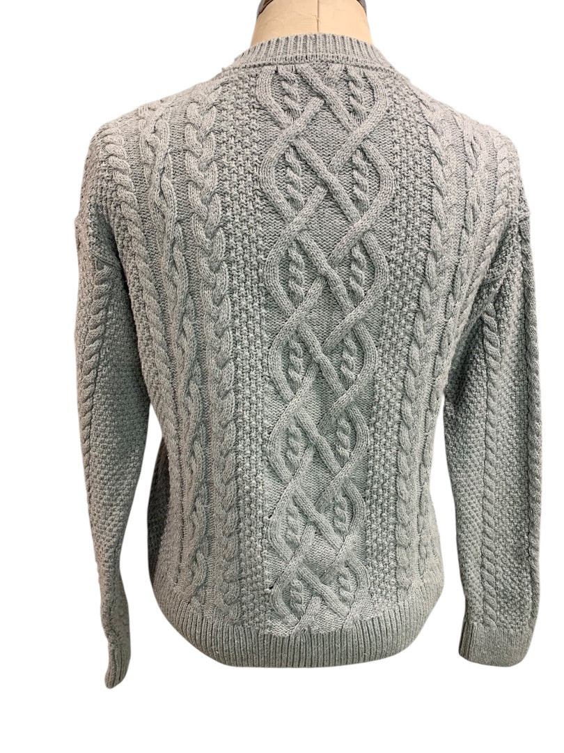 XS Abercrombie & Fitch Womens Cable Knit Gray Pullover Sweater Heavy