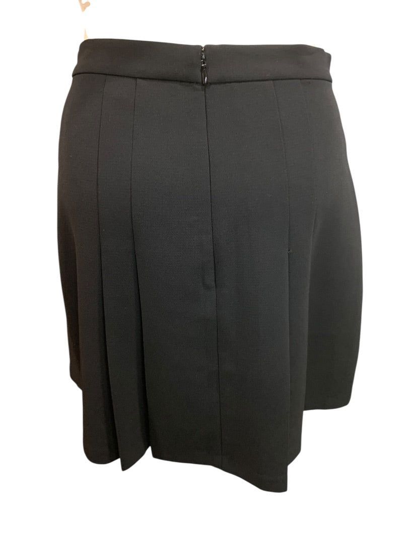 Size 4P Loft Petites Womens Black Skirt Back Zip Pleated