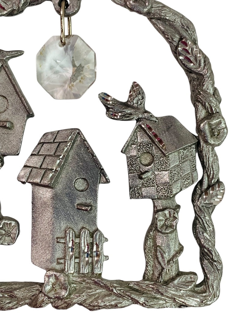 Spoontiques Pewter Ornament Suncatcher Prism Birdhouses 3" #2387