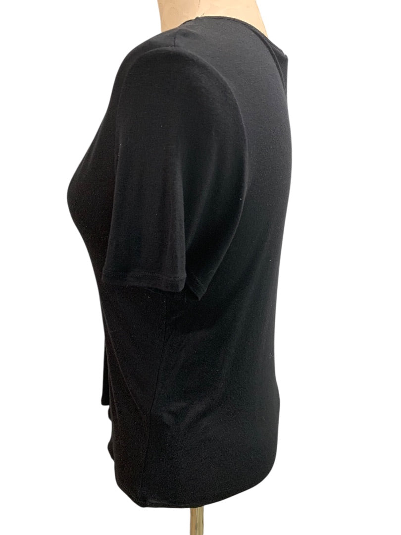 Medium Garage Womens Lightweight Black Tshirt Scoop Neck