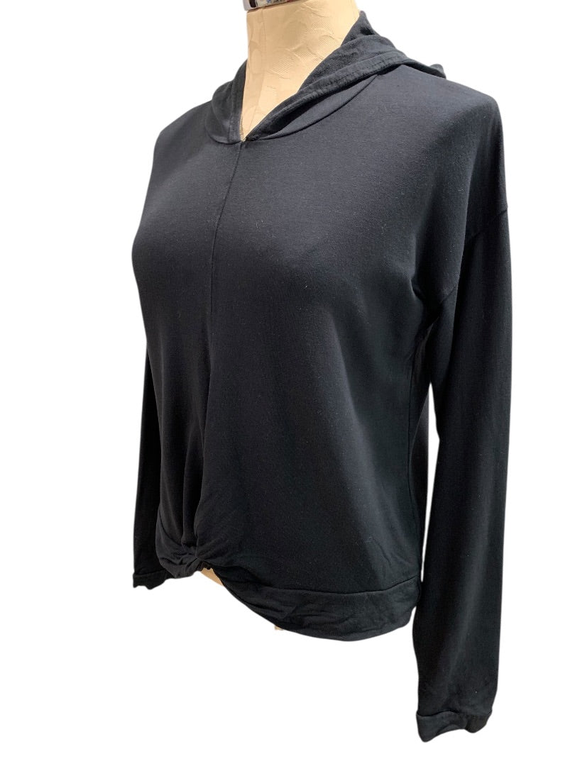 XL Zella Womens Black Twist Hem Pullover Hoodie Activewear