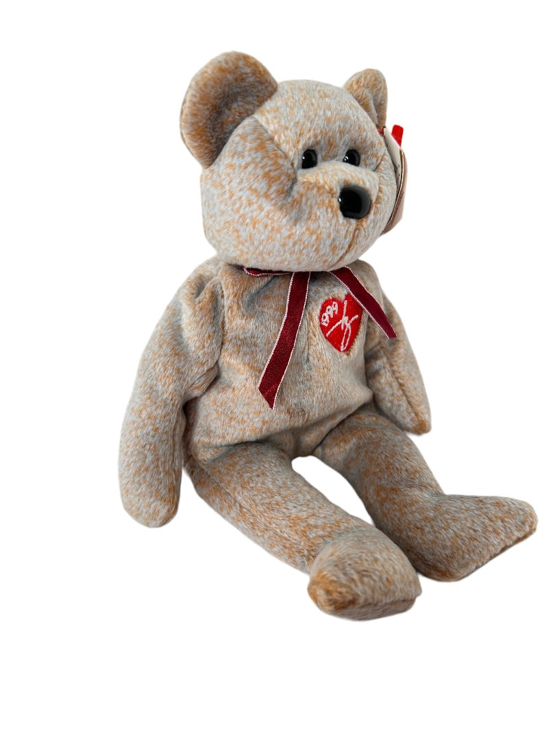 Ty Beanie Babies 1999 Signature Bear Tan Heart Tags