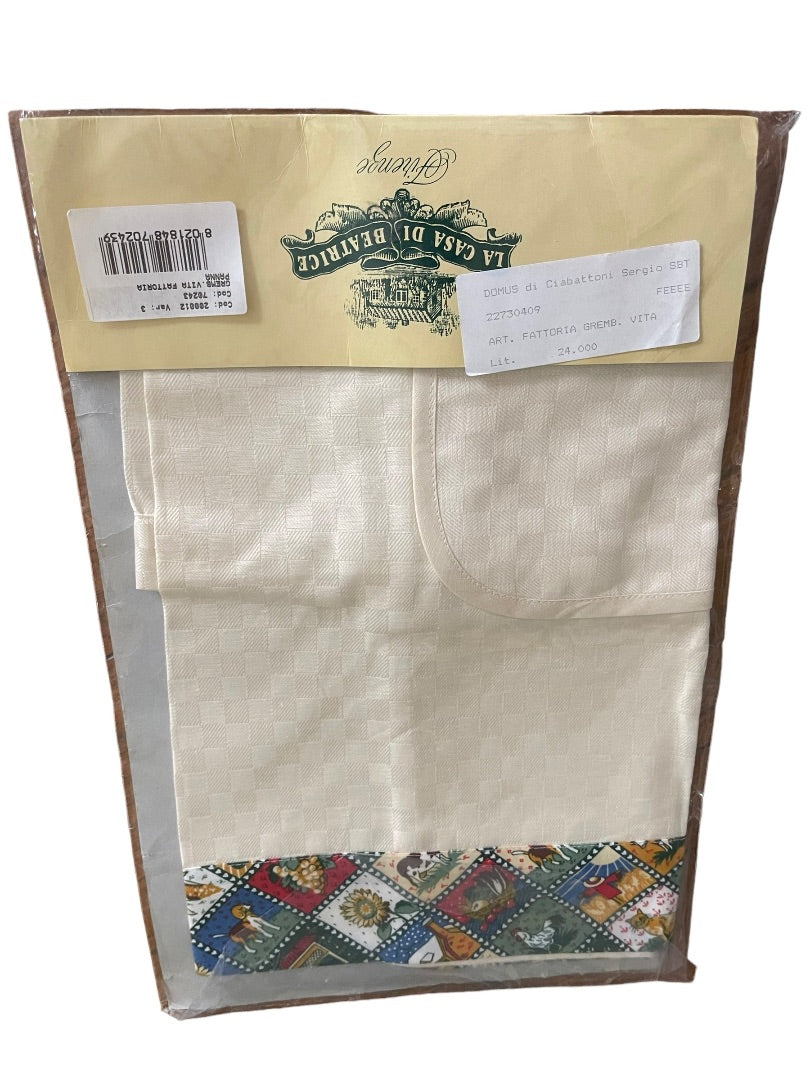 La Casa Di Beatrice Firenze Ivory Farmhouse Waist Apron New Pockets
