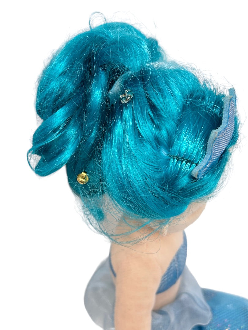 Aurora World Sea Sparkles Mermaid Doll Blue Hair Outfit Fin 17" Plush Doll Toy