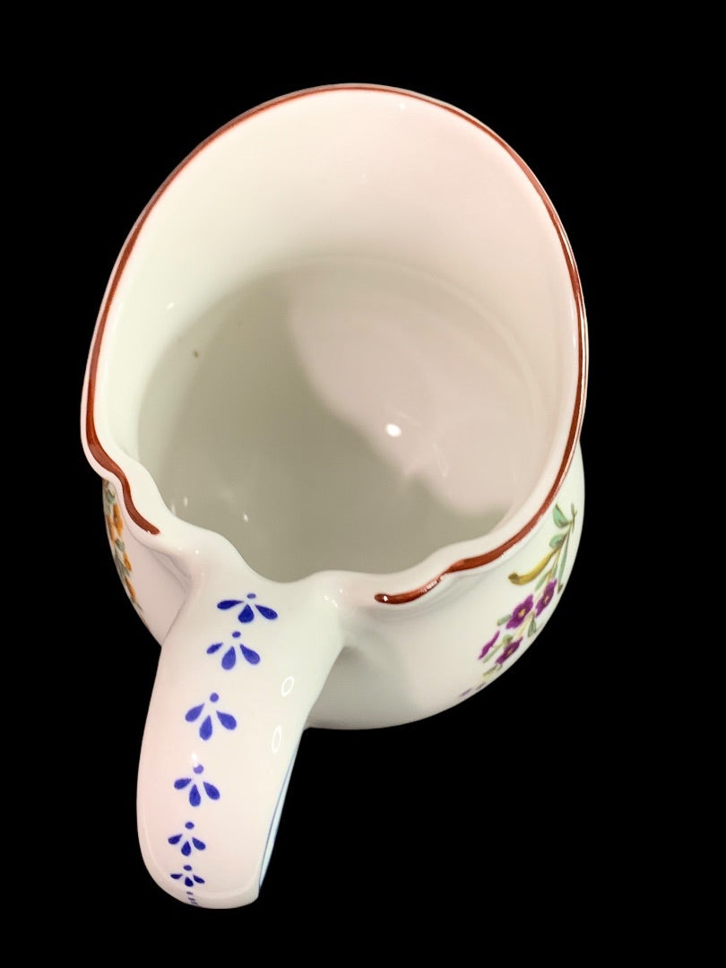 1980s Frankin Mint Fine Porcelain Creamer Collection Footed Floral 5 Inch