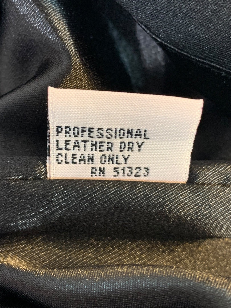 Size 4 Kenneth Cole Black Leather. Pull On Lined Skirt Elastic Waist