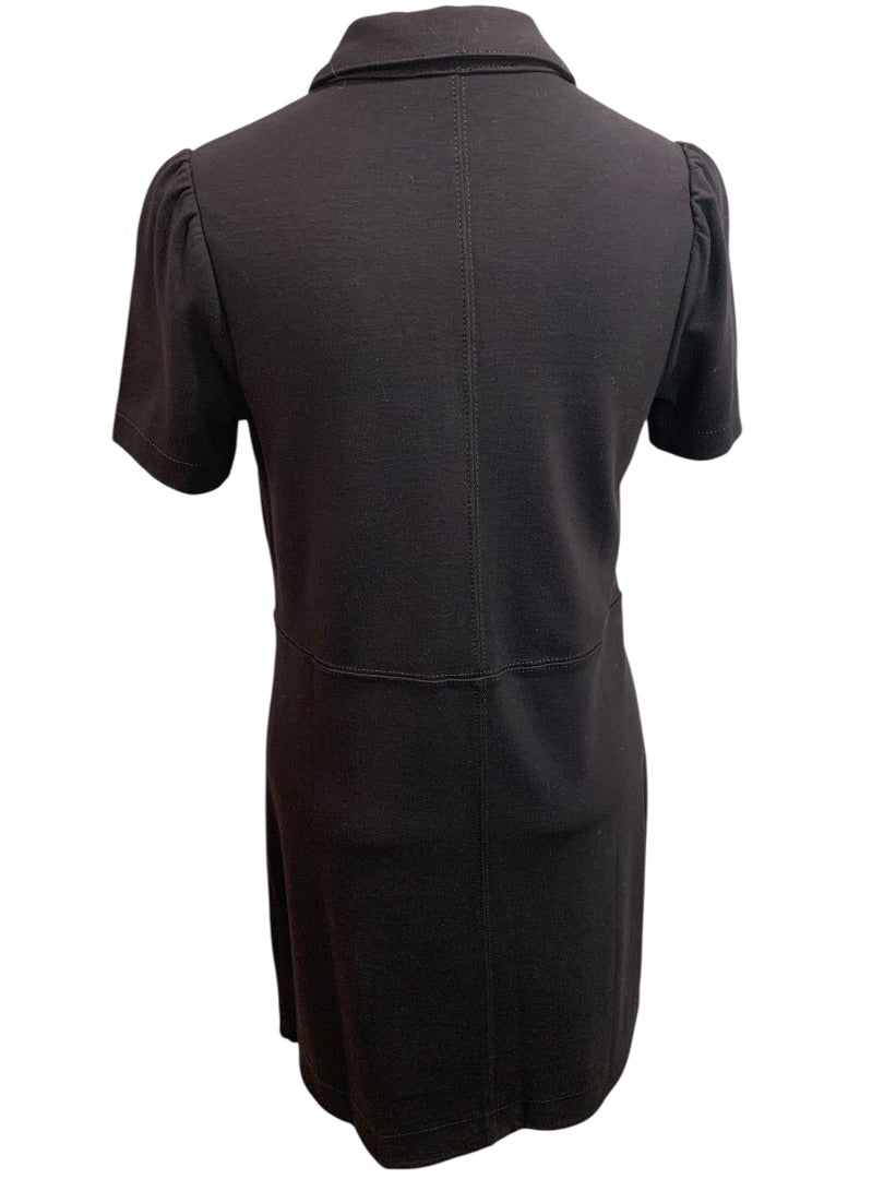 Size 4P Loft Petites Black Ponte Knit Dress Short Sleeve Pockets