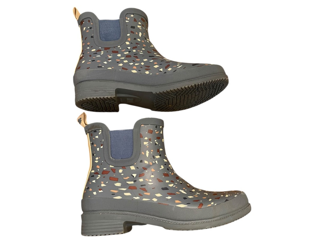 Size 8 Lucky Brand Reigney Terrazzo Rain Ankle Boot Blue Womens