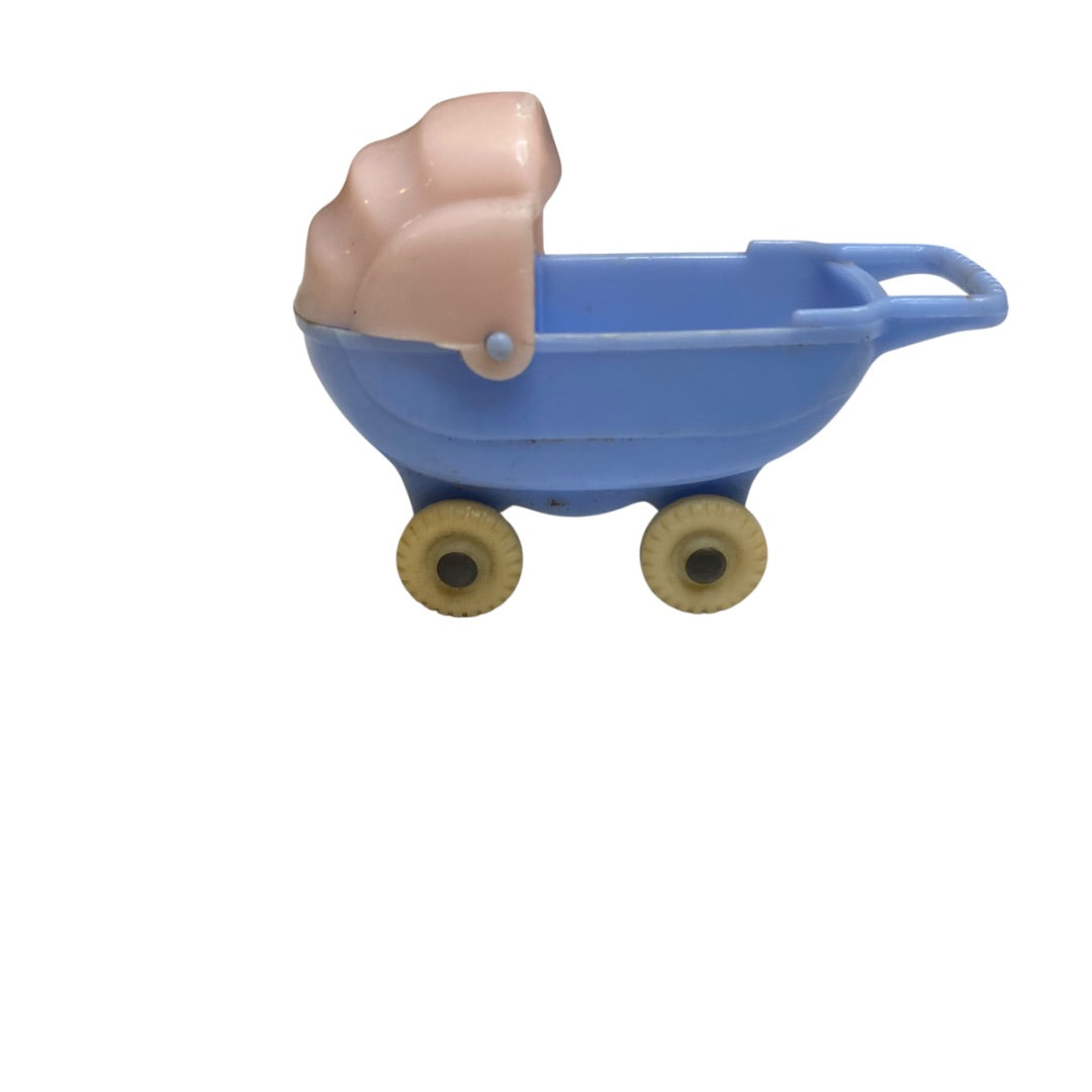 1950s Acme Dollhouse Miniature Baby Buggy Carriage Plastic 2.75"L