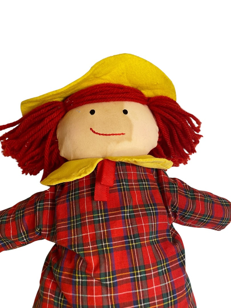 1994 Madeline by Eden Cloth Rag Doll 14" Red Plaid Dress