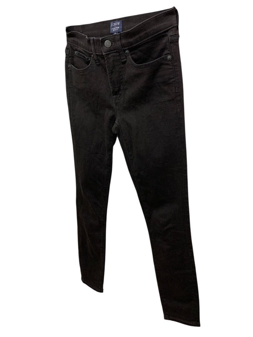 Size 25 J.Crew Womens Black 8" Mid-Rise Skinny Jeans Stretch Denim
